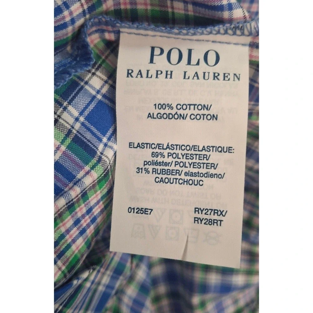 Polo Ralph Lauren Mens 4X Pajama Pants Blue Green Plaid Cotton Sleepwear RY27RX